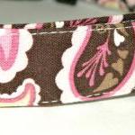 Dog Collar - Brown & Pink Paisley..