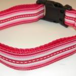 Red, Pink & White Dog Collar - Red,..
