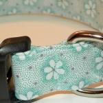 Large Dog Collar, Light Teal Turquoise With White..