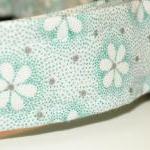 Large Dog Collar, Light Teal Turquoise With White..