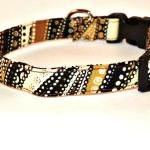 Xl Dog Collar - Brown, Black And Gold Swirls..