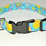 Turquoise Blue Dog Collar With Hearts Size Xs..