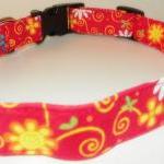 Red & Yellow Flower Dog Collar -..