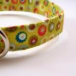 Green Dog Collar With Circles - Size Xs..
