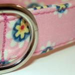 Pink Dog Collar - Floral Dog Collar, Size Medium..