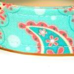 Paisley Dog Collar - Pink, Peach And Red Paisley..