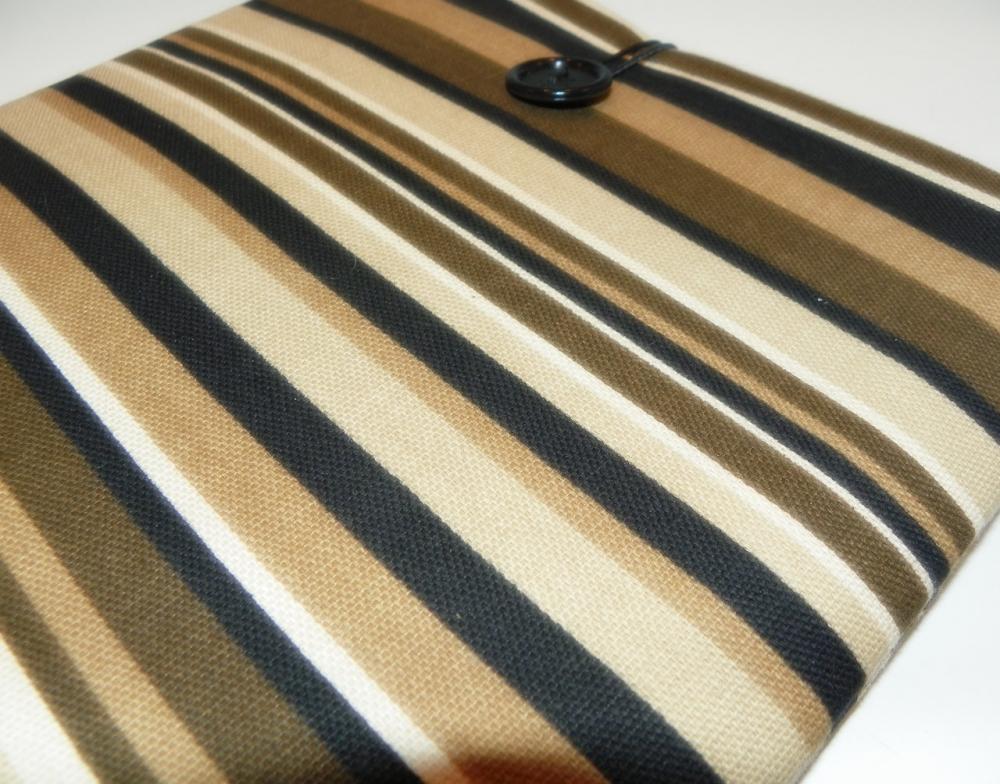 Ipad 1, Ipad 2 Cover/sleeve - Black And Brown Stripes, Manly, Male Colors
